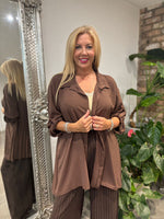 Chocolate Back Pleat Blouse Jackie